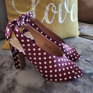 Flirty Torrid polka dot slingback heals size 8W